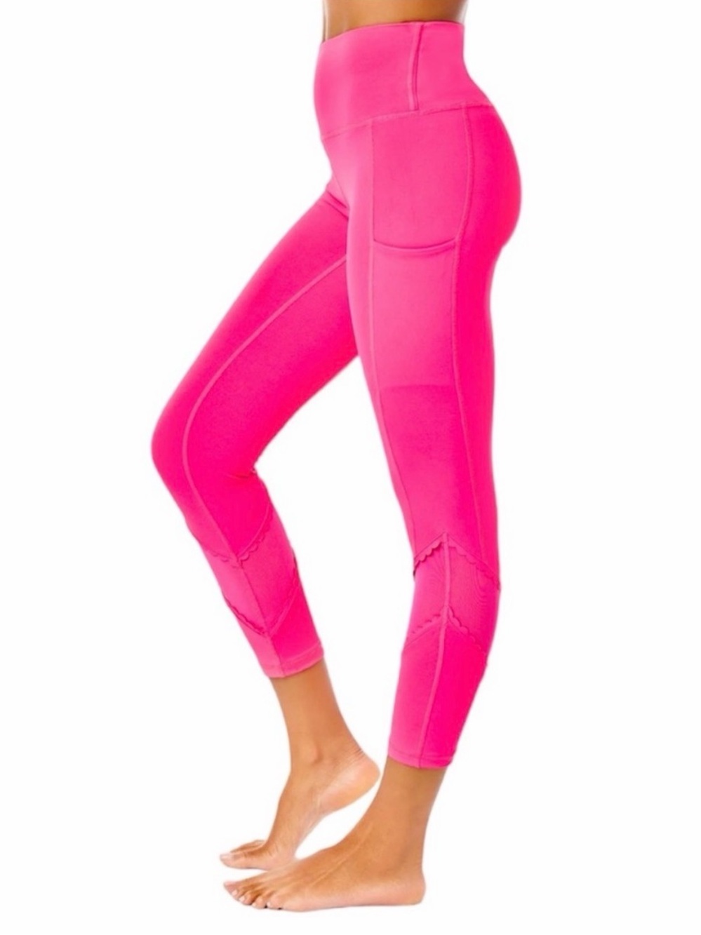 Lilly Pulitzer Luxletic South Beach High-Rise Pink Grenadine Leggings- Small